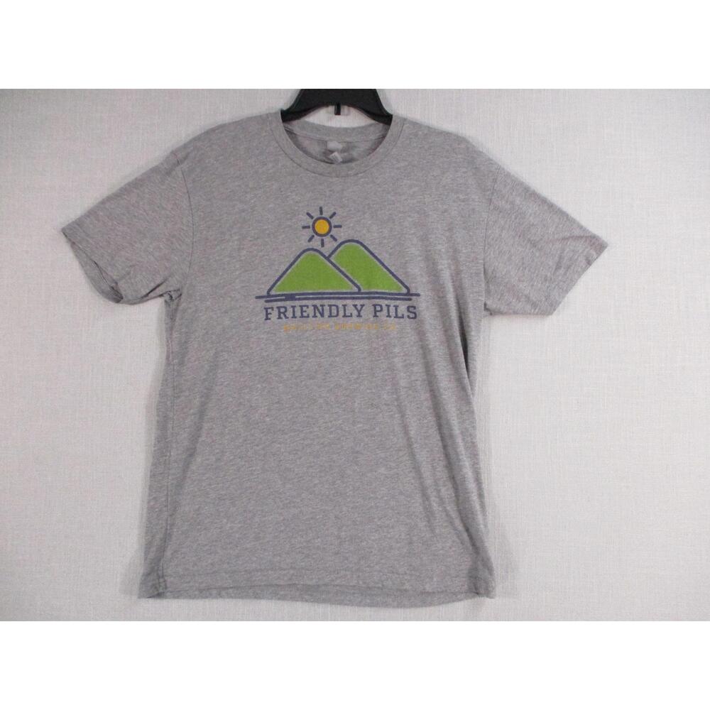 NEXT LEVEL APPAREL Grey Brewery Beer Graphic Casual Graphic T Shirt Size Large